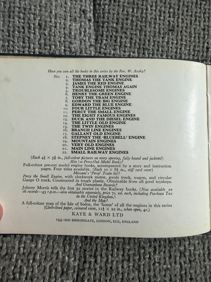 1967*1st* Small Railway Engines(No22) Rev. W. Awdry (Peter & Gunvor Edwards illust) Kaye & Ward Ltd