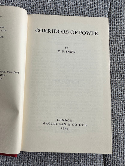 1964*1st*Corridors Of Power - C. P. Snow(MacMillan)Sidney Nolan Dust Jacket