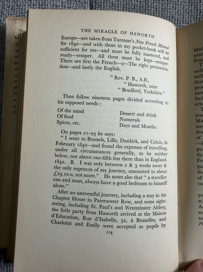 1937*1st* The Miracle Of Howarth(A Brontë Study) W. Bertram White (Universities Of London Press)