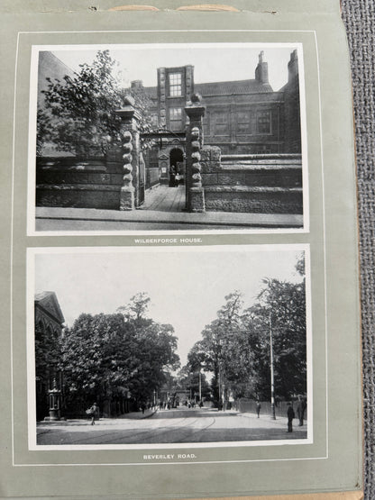 c.1905–1910 Views of Hull and Beverley, W.R.&S. Reliable Series — early photographic souvenir album featuring Hull and Beverley, including Hull Town Hall, Hymers College, Holy Trinity Church, Pearson’s Park and King Edward Street with trams.