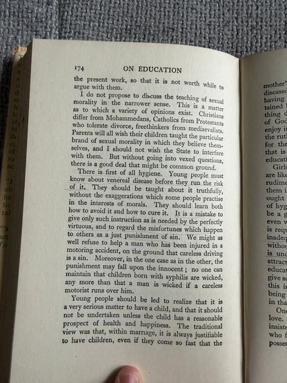 1957 On Education (Especially In Early Childhood) Bertrand Russell (George Allen & Unwin Ltd)