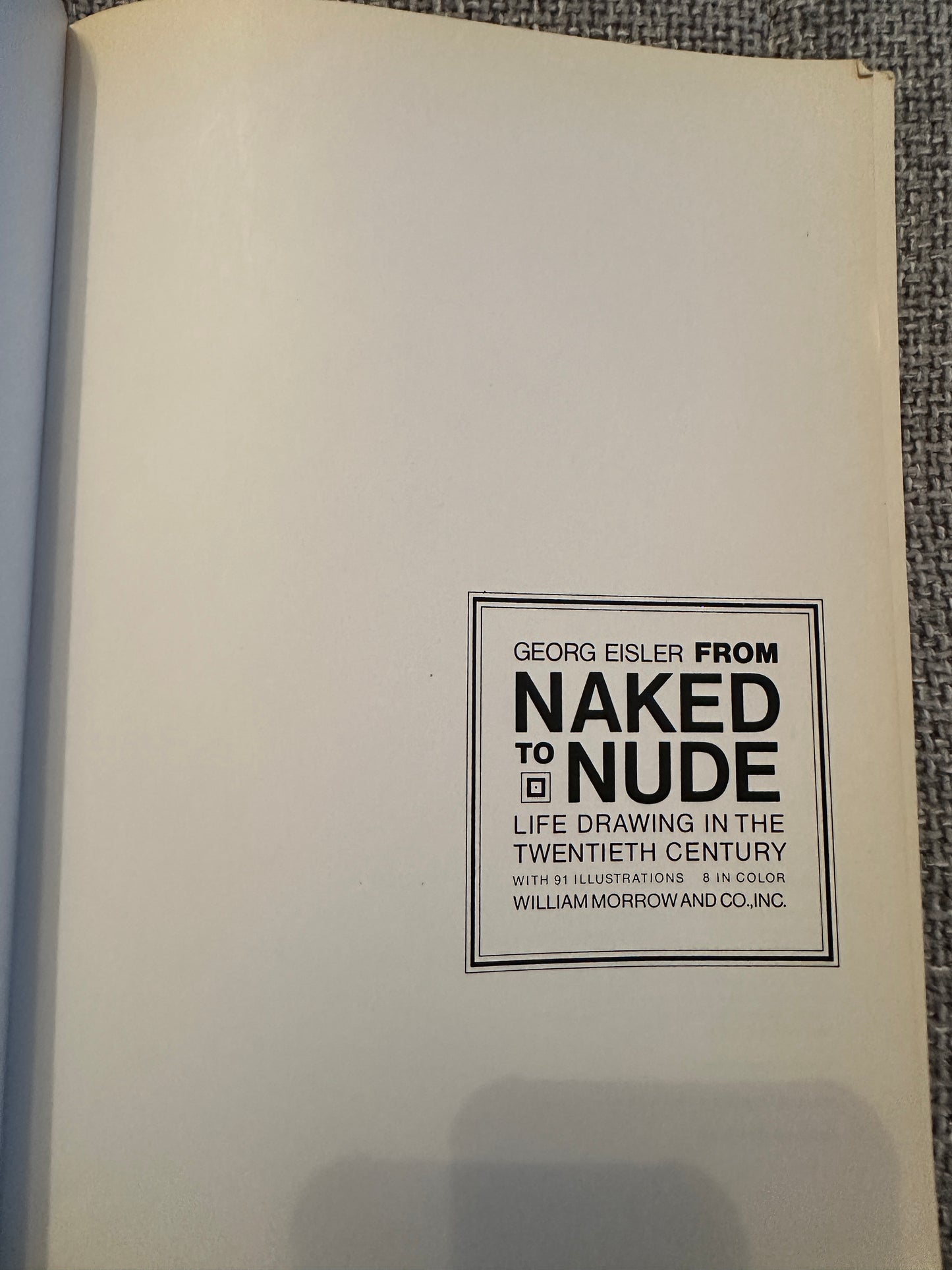 1977 From Naked To Nude - Georg Eisler(Life Drawing In The Twentieth Century)William Morrow & Company Inc