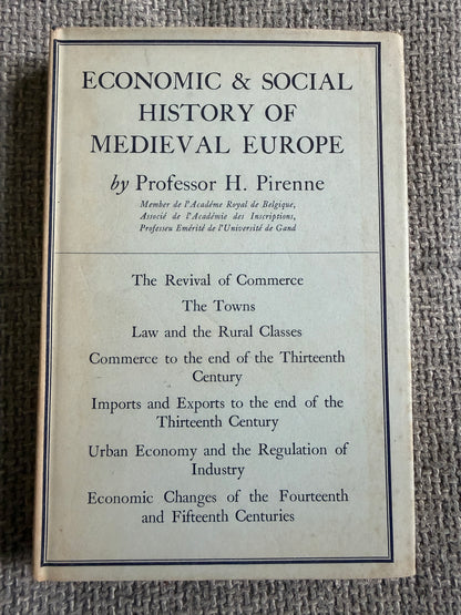 1965 Economic & Social History Of Medieval Europe - Professor H. Pirenne (Routledge & Kegan Paul)