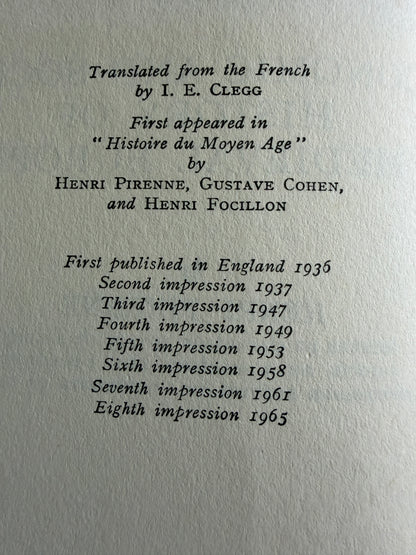 1965 Economic & Social History Of Medieval Europe - Professor H. Pirenne (Routledge & Kegan Paul)
