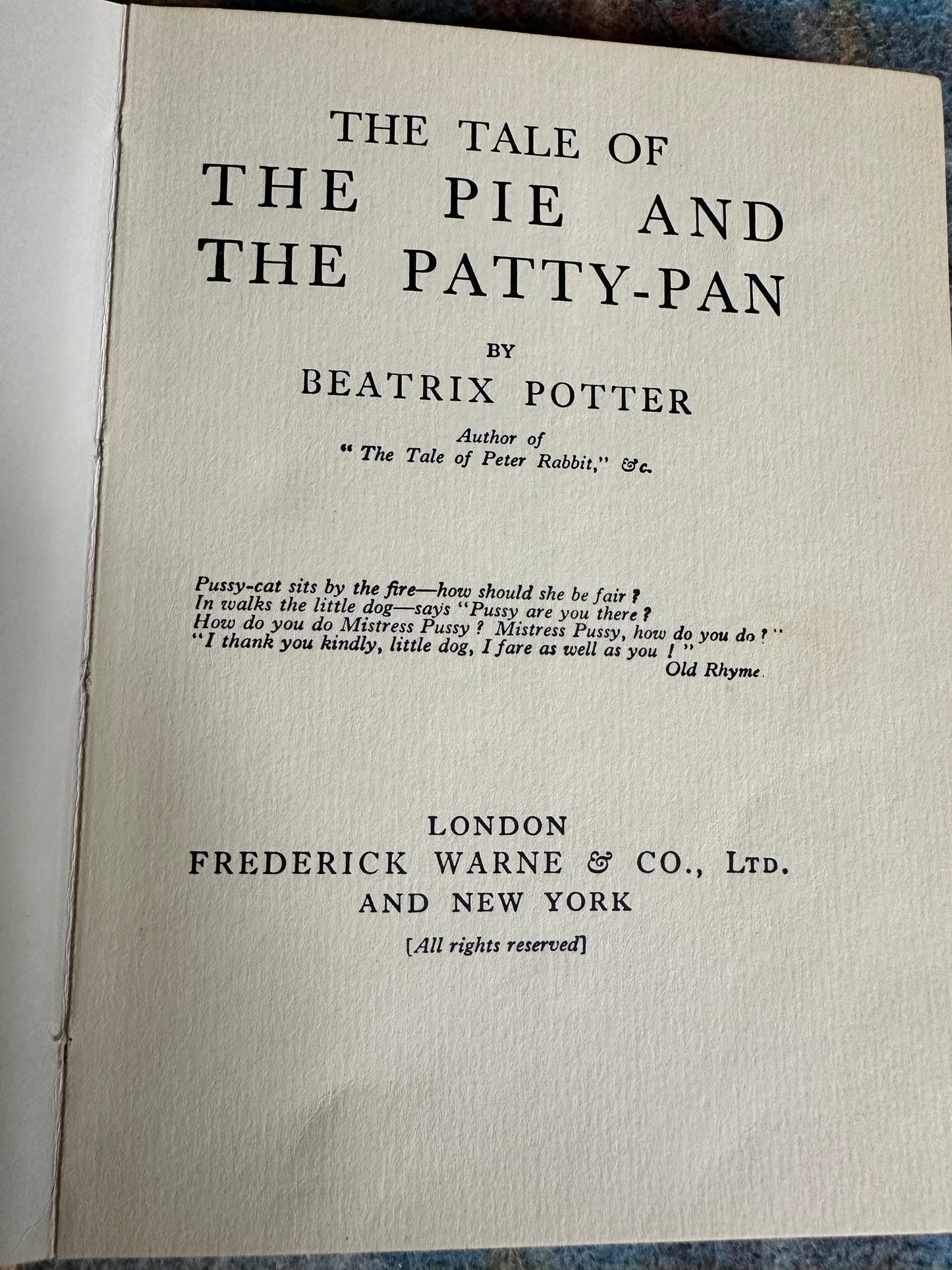 1960 The Pie & The Patty Pan - Beatrix Potter(Frederick Warne & Co Ltd)