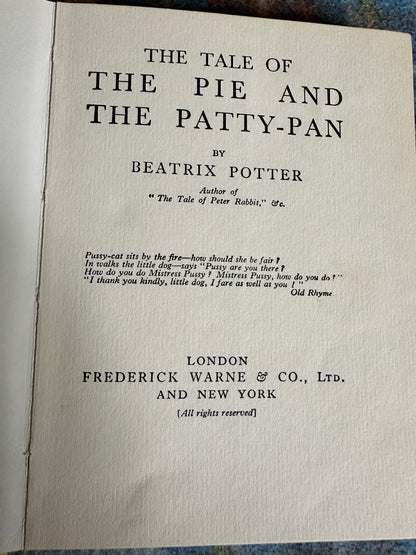 1960 The Pie & The Patty Pan - Beatrix Potter(Frederick Warne & Co Ltd)