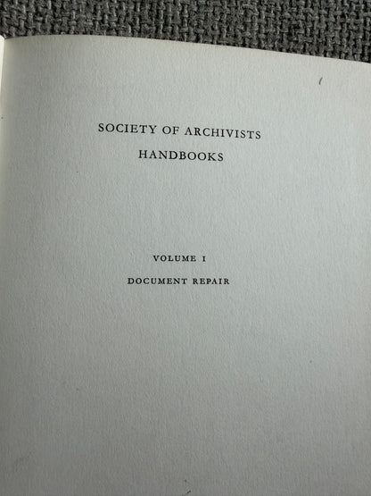 1971*1st* Document Repair (Volume 1) D. B. Wardle (Society Of Archivists)