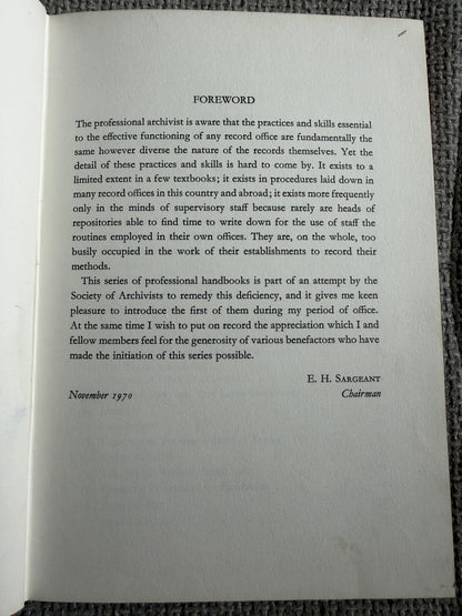 1971*1st* Document Repair (Volume 1) D. B. Wardle (Society Of Archivists)
