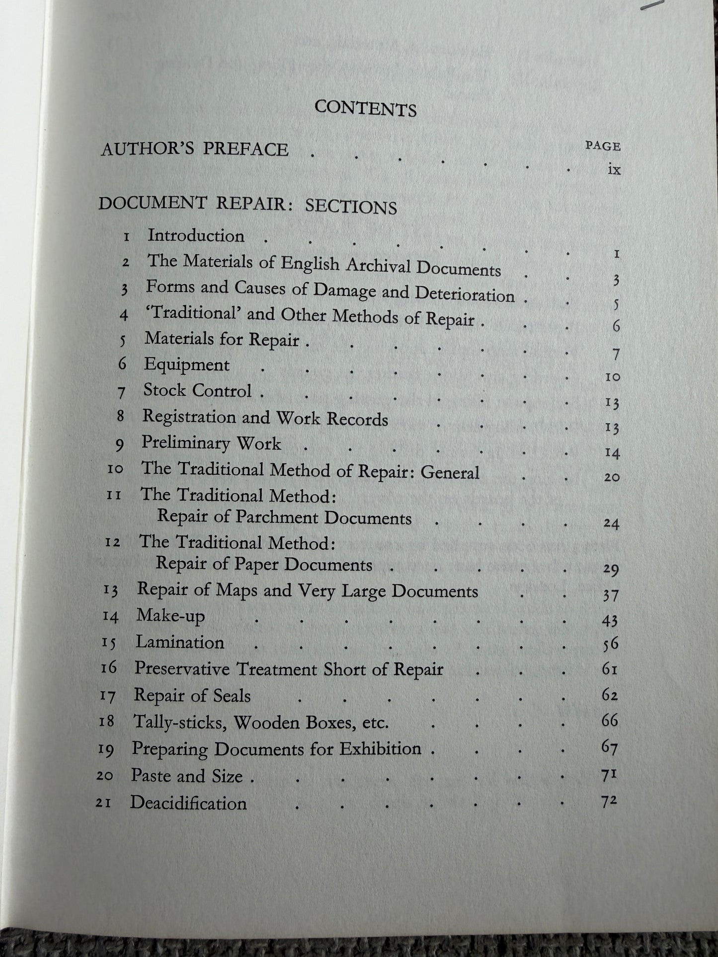 1971*1st* Document Repair (Volume 1) D. B. Wardle (Society Of Archivists)