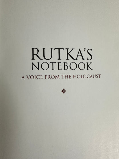 2008*1st* Rutka’s Notebook A Voice From The Holocaust - Rutka Laskier(Time Books)