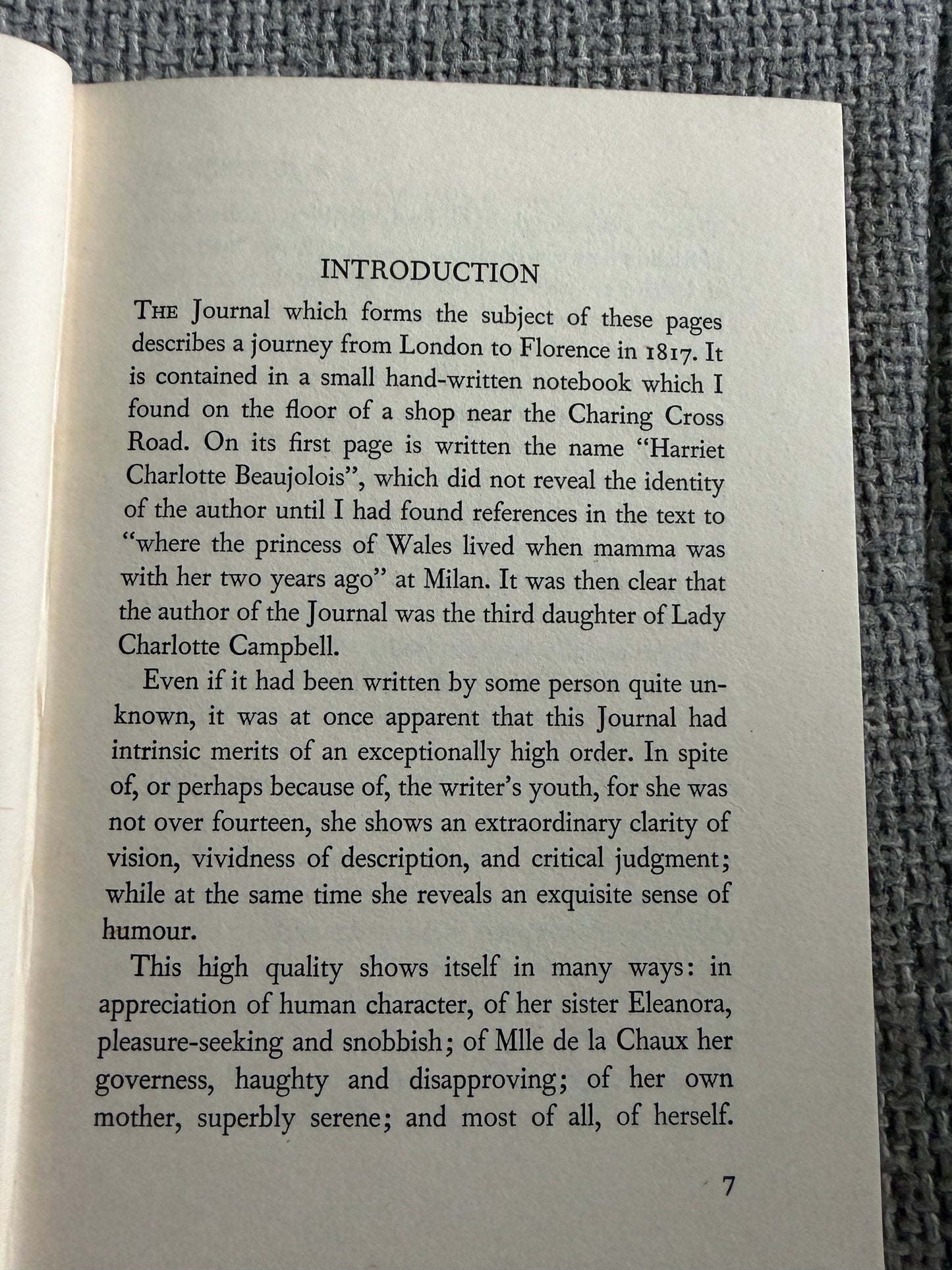 1952 A Journey To Florence In 1817 - Harriet Charlotte Beaujolois Campbell (Geoffrey Bles)