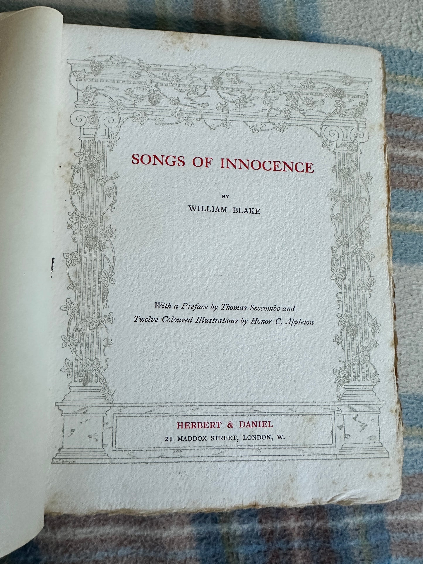 1911 Songs Of Innocence - William Blake(Honor C. Appleton illustration) Herbert & Daniel publishers)