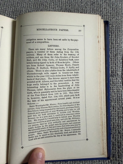 1890 The Corporation Records Of St. Albans - A. E. Gibbs (Gibbs & Bamforth)
