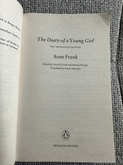 2012 Anne Frank: The Diary Of A Young Girl - Otto H. Frank & Mirjam Pressler