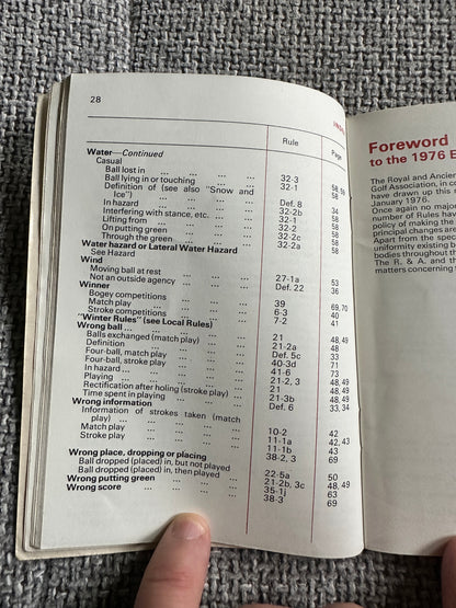 1976 The Rules Of Golf (Royal & Ancient Golf Club St.Andrews)