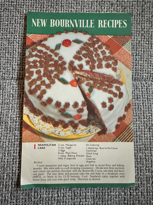 1950’s New Bournville Recipes(Cadbury Bros. Ltd)