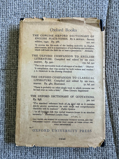 1945*1st* The Oxford Dictionary Of English Christian Names - E. G. Withycombe (Clarendon Press Oxford)