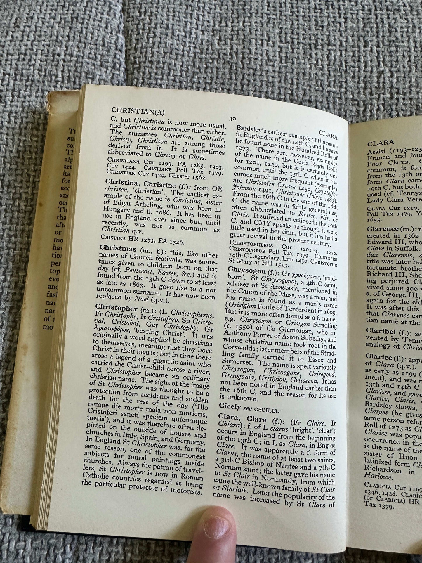 1945*1st* The Oxford Dictionary Of English Christian Names - E. G. Withycombe (Clarendon Press Oxford)