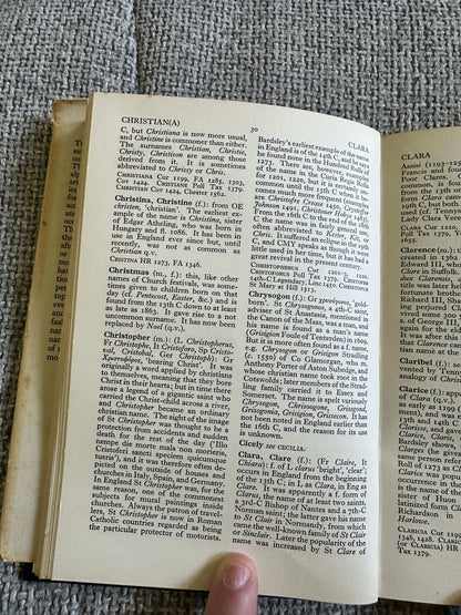 1945*1st* The Oxford Dictionary Of English Christian Names - E. G. Withycombe (Clarendon Press Oxford)
