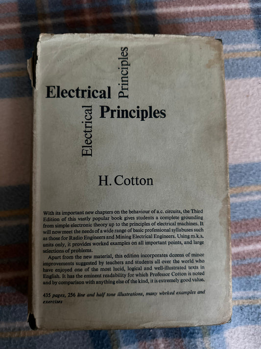 1961 Electrical Principles- H. Cotton(Cleaver-Hume Press Ltd)