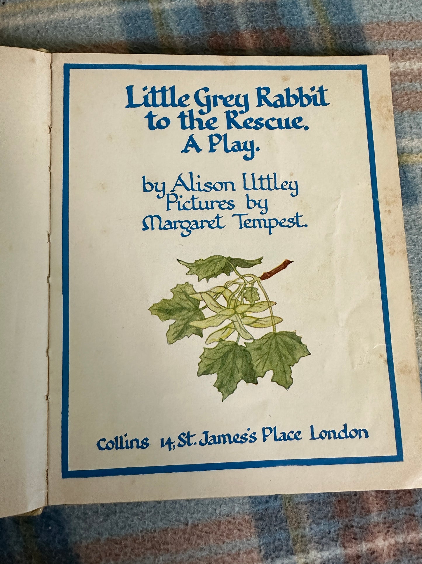 1970 Little Grey Rabbit To The Rescue(A Play) Alison Uttley(Margaret Tempest illustration) Collins
