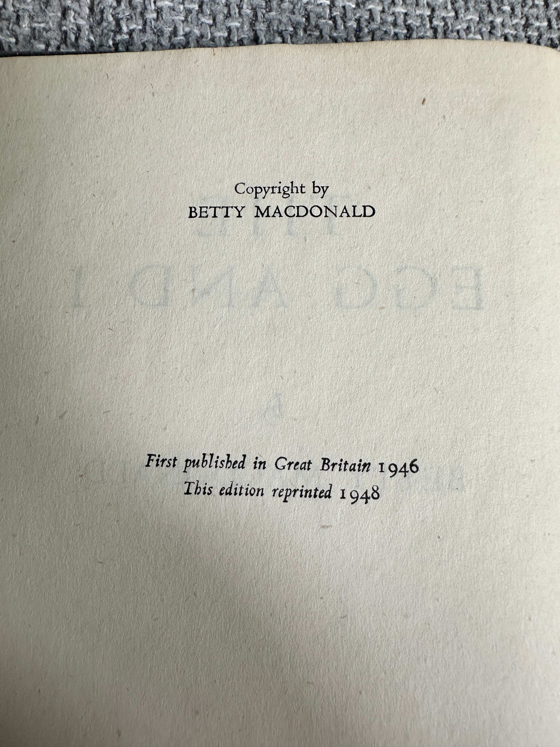 1948 The Egg & I - Betty MacDonald (Hammond, Hammond & Co Ltd)