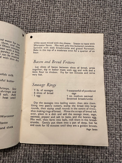 1930’s 120 Ways Of Using Bread For Tasty & Delightful Dishes(The Miller’s Mutual Association)