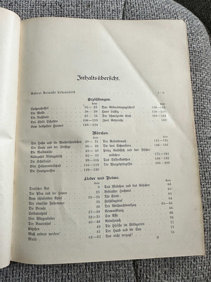 1912 Märchen Leider & Gefchichtenbuch - Robert Reinicks (Bielfeld & Leipzig) Fairy Stories