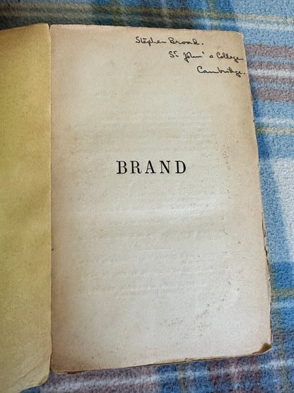 1926 Brand - Henrik Ibsen(Perrin & Co)