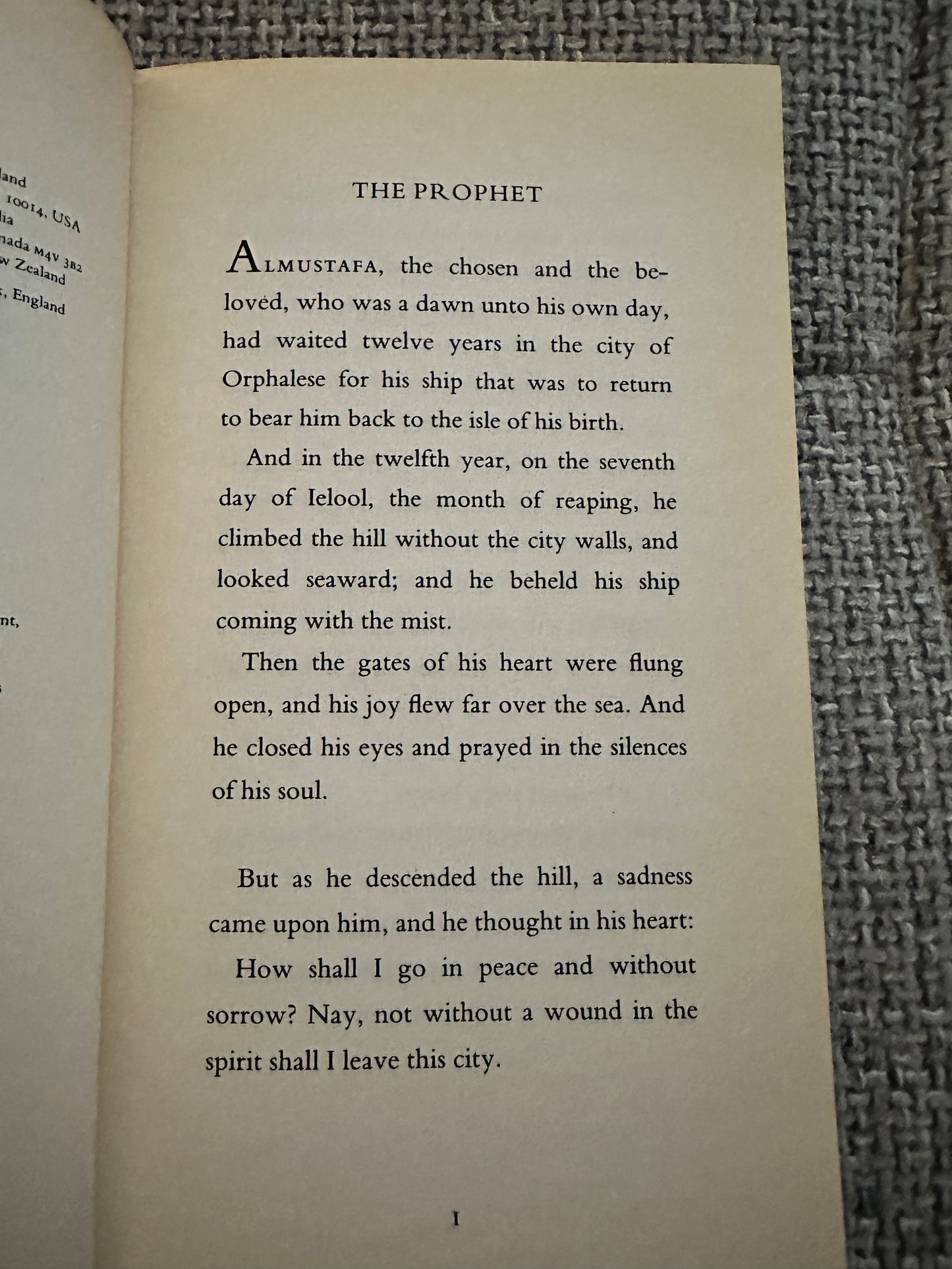 1992 The Prophet - Kahlil Gibran(Penguin Arkana)