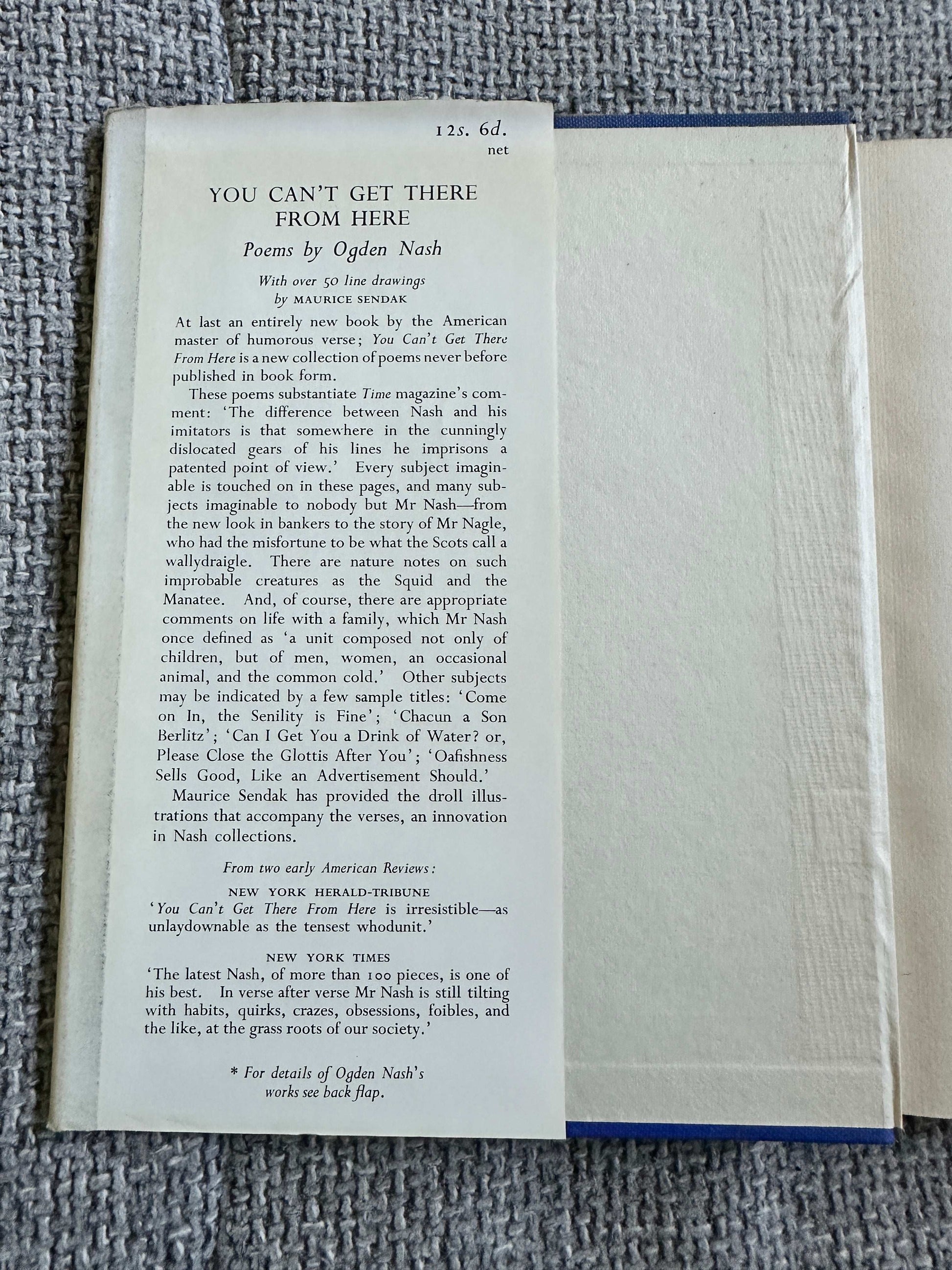 1957*1st* You Can’t Get There From Here - Ogden Nash (Maurice Sendak Illust) J. M. Dent & Sons Ltd.