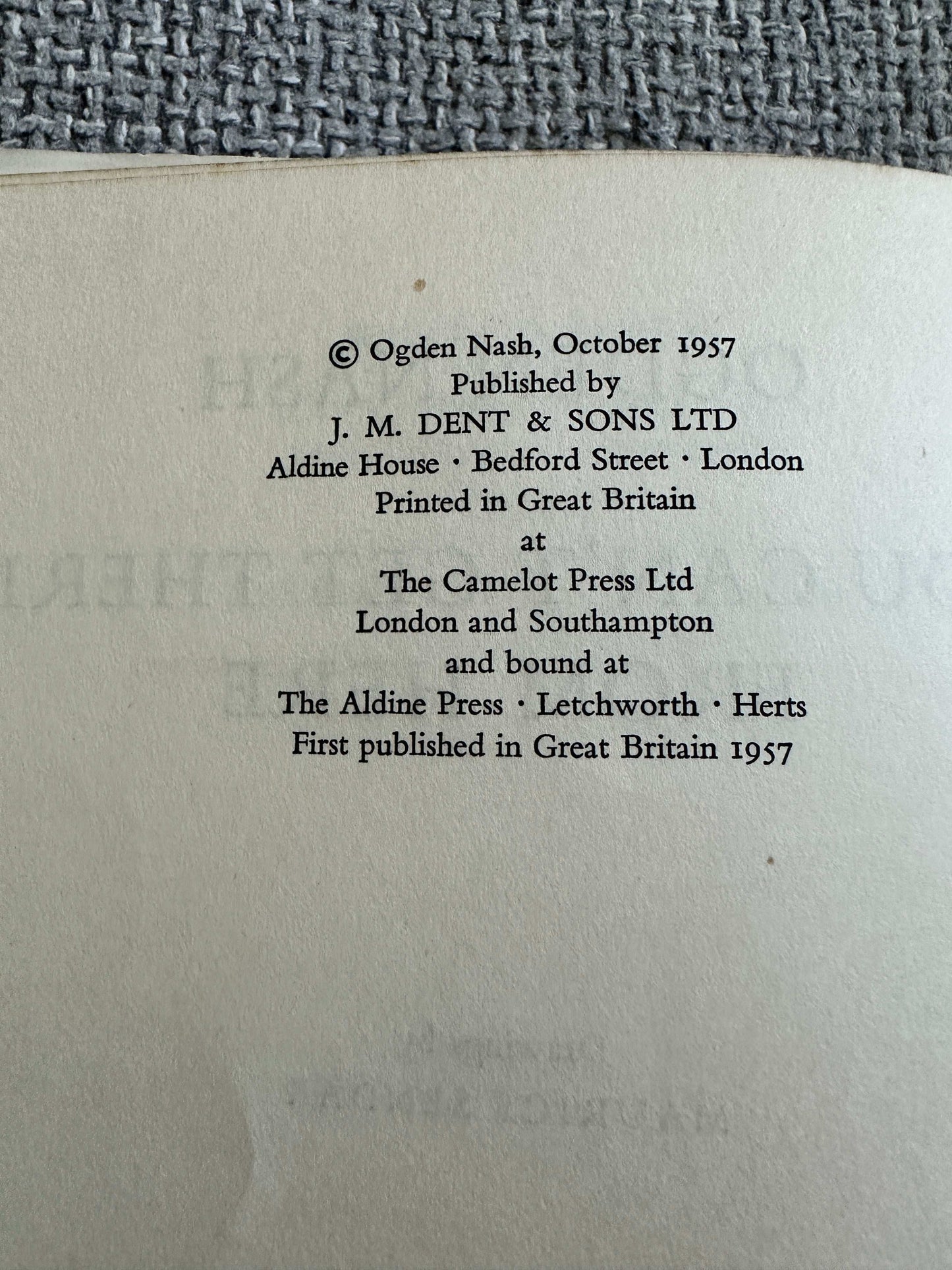 1957*1st* You Can’t Get There From Here - Ogden Nash (Maurice Sendak Illust) J. M. Dent & Sons Ltd.