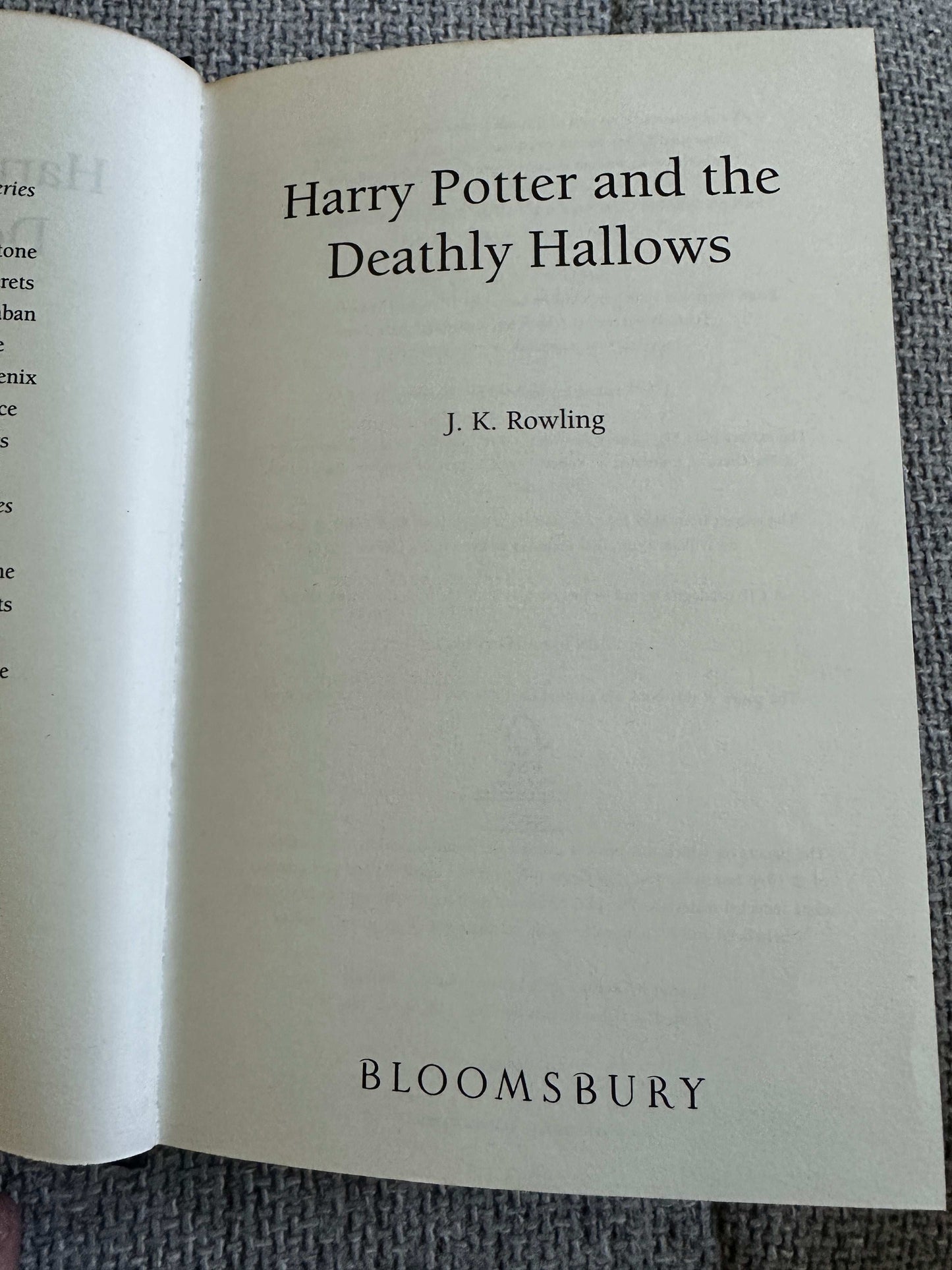 2007*1st* Harry Potter & The Deathly Hallows - J. K. Rowling (Bloomsbury)