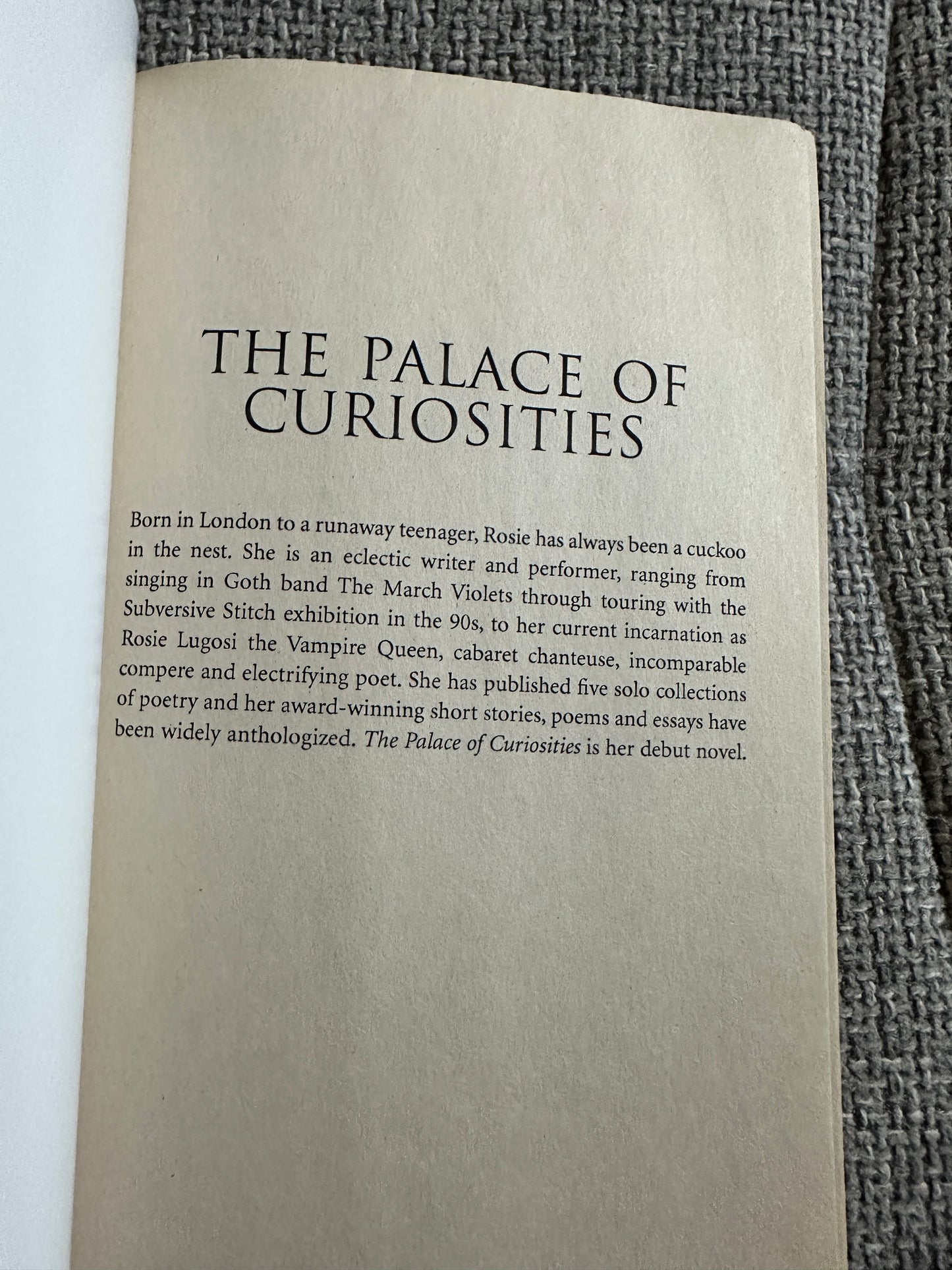 2013*Signed 1st* The Palace Of Curiosities - Rosie Garland(Borough Press)