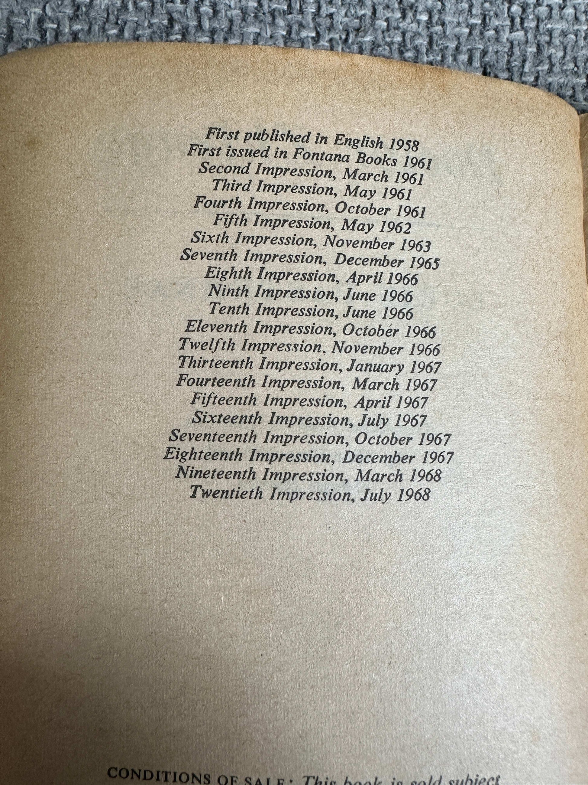 1968 Doctor Zhivago - Boris Pasternak (Fontana)