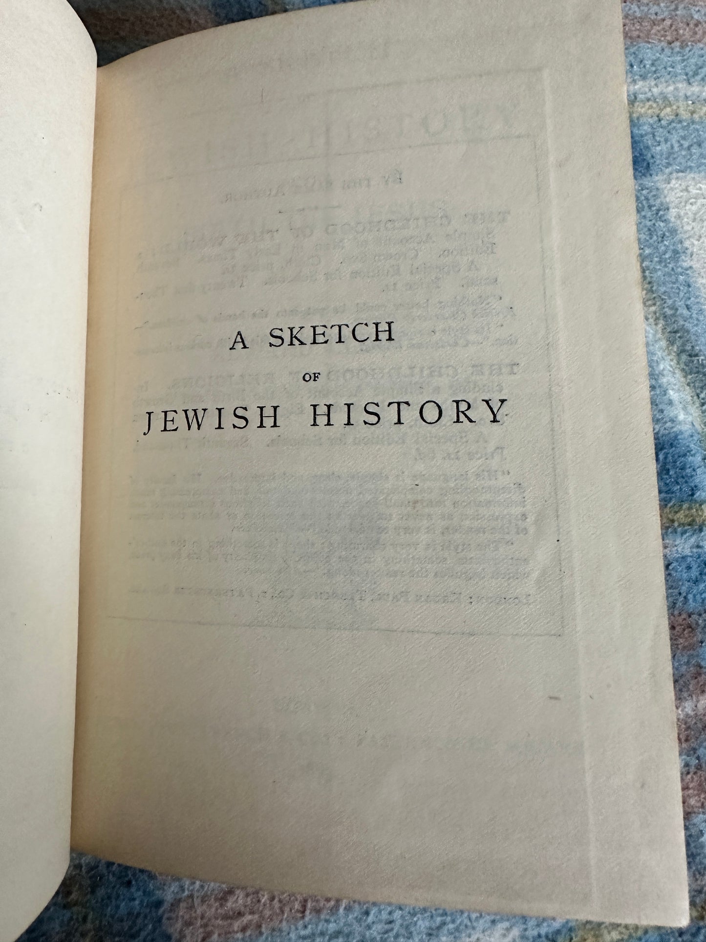 1889 A Sketch of Jewish History To The Birth Of Jesus - Edward Clodd(Kegan Paul, Trench & Co)