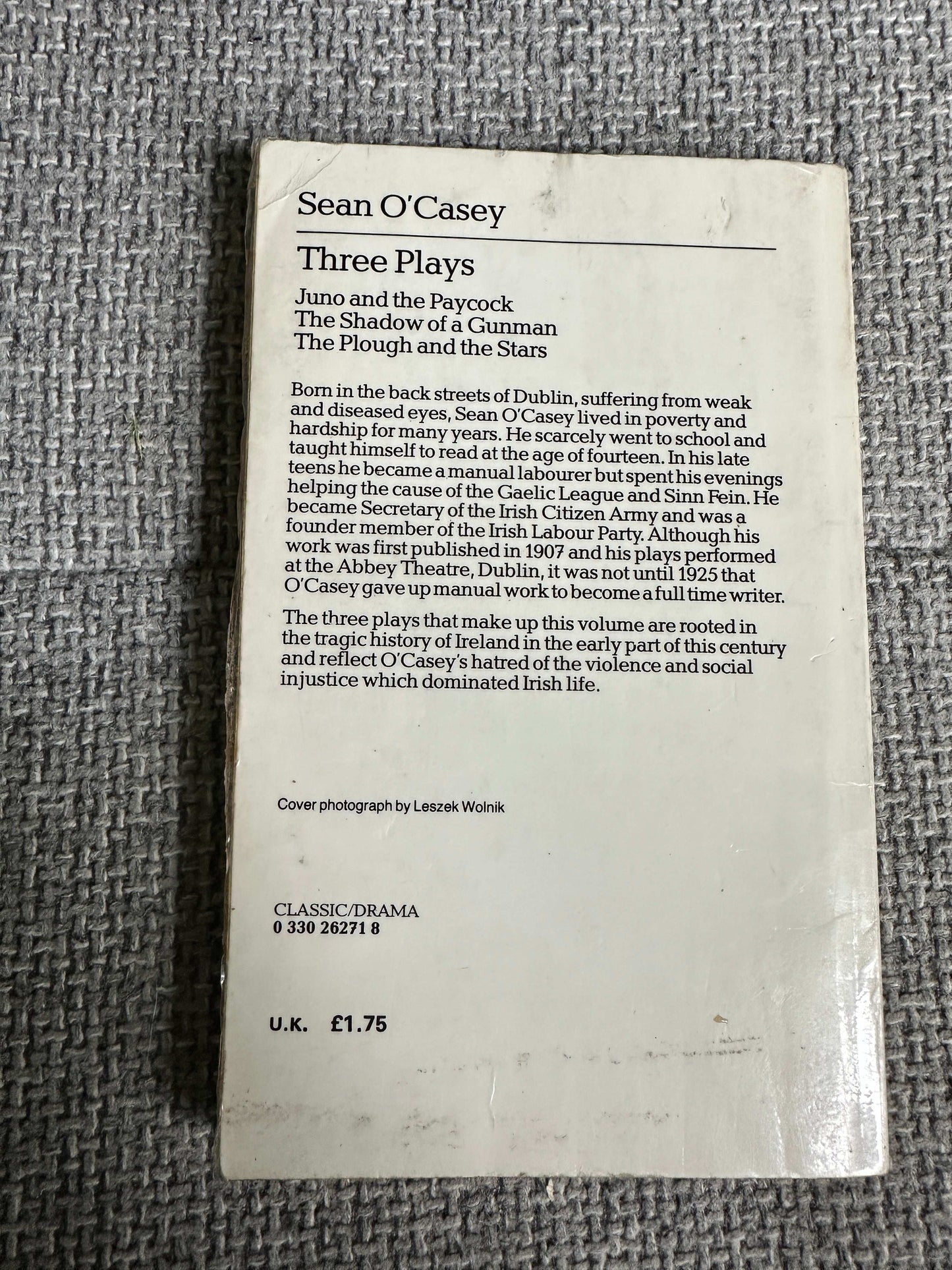 1982 Three Plays: Juno & The Paycock, The Shadow Of A Gunman, The Plough & The Stars - Sean O’Casey (Pan Classics)
