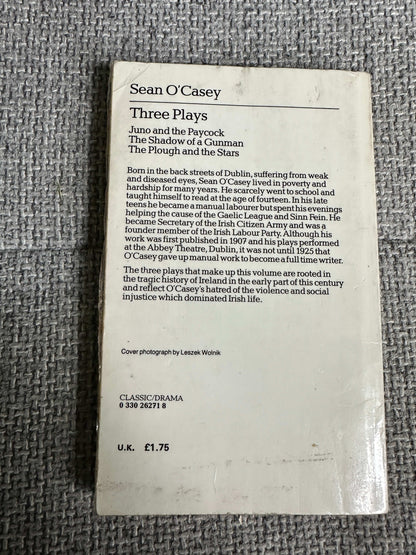 1982 Three Plays: Juno & The Paycock, The Shadow Of A Gunman, The Plough & The Stars - Sean O’Casey (Pan Classics)