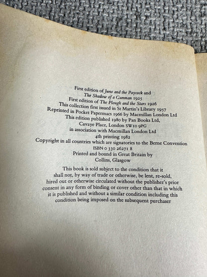 1982 Three Plays: Juno & The Paycock, The Shadow Of A Gunman, The Plough & The Stars - Sean O’Casey (Pan Classics)