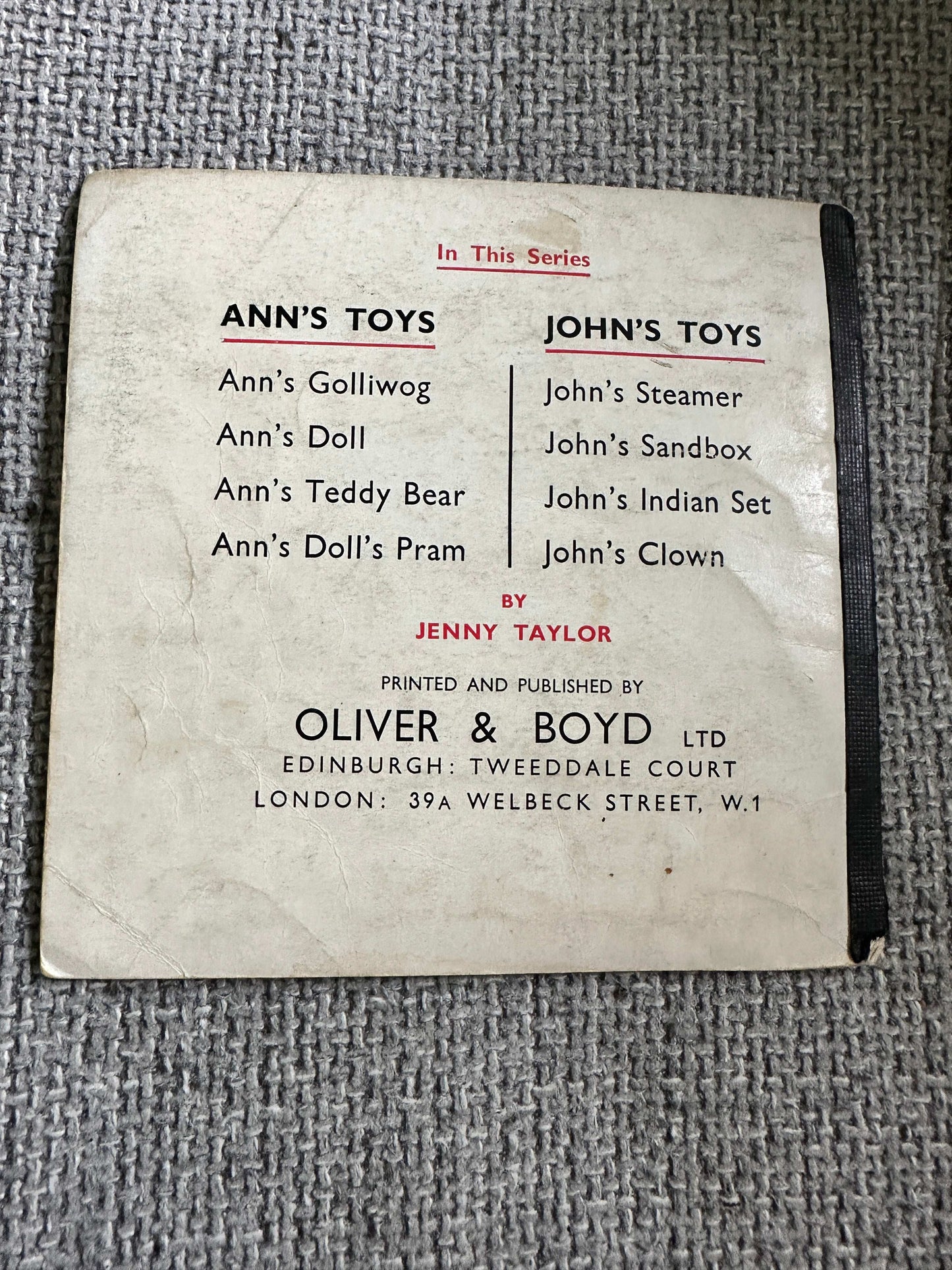 1950’s Ann’s Doll (Ann’s Toys) Jenny Taylor (Oliver & Boyd)