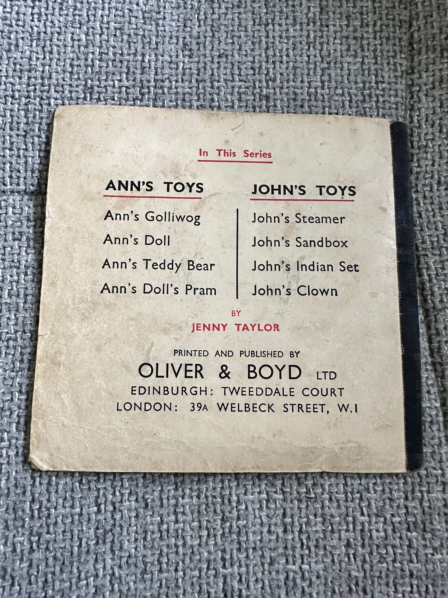 1950’s John’s Steamer (John’s Toys Series) Jenny Taylor (Oliver & Boyd)