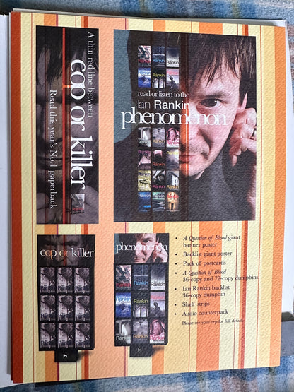 2003*Very Rare* Signed Phenomenon- Ian Rankin Press Pack for A Question Of Blood book