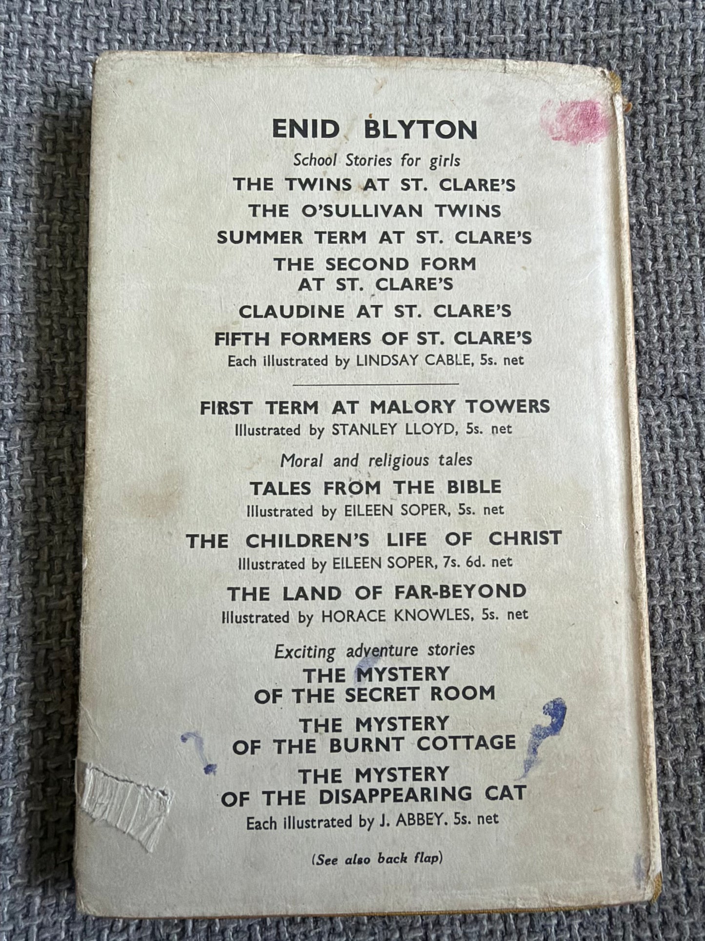 1947 Fifth Formers Of St. Clare’s - Enid Blyton (W. Lindsay Cable illust) Methuen & Co. Ltd