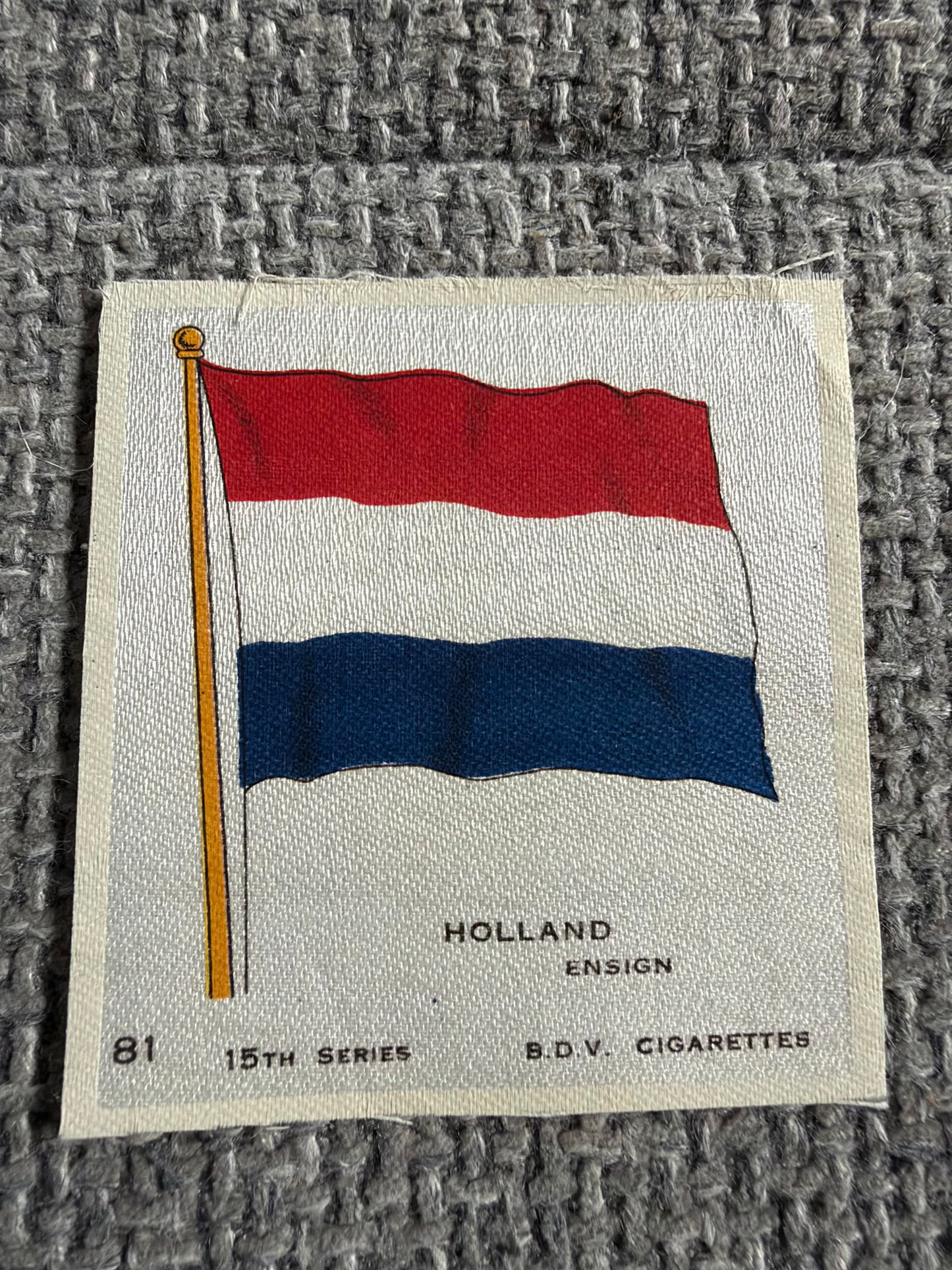 B.D.V. Silk Flag — Holland, Ensign — No.81 — 15th Series — c.1915