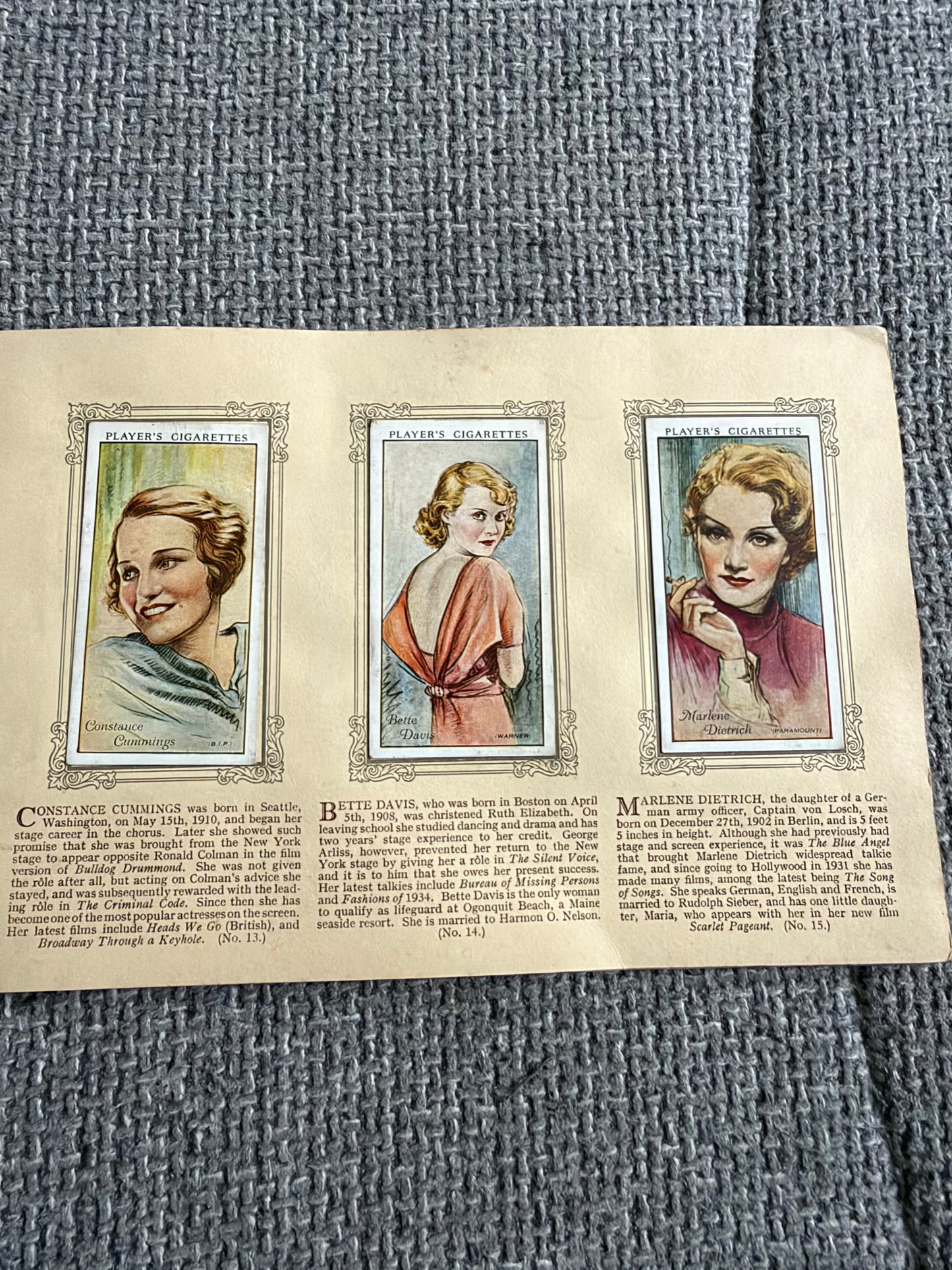 An Album of Film Stars — Second Series — John Player & Sons — Complete 50 Cards — 1934