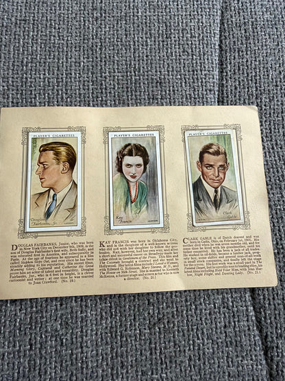An Album of Film Stars — Second Series — John Player & Sons — Complete 50 Cards — 1934