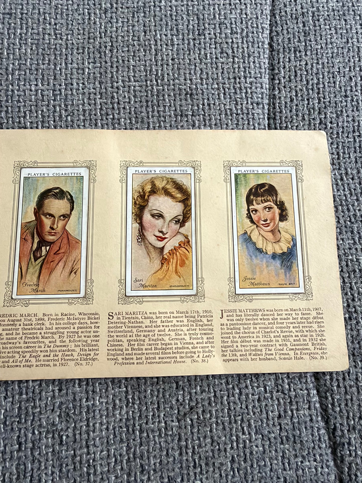 An Album of Film Stars — Second Series — John Player & Sons — Complete 50 Cards — 1934