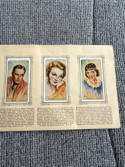 An Album of Film Stars — Second Series — John Player & Sons — Complete 50 Cards — 1934