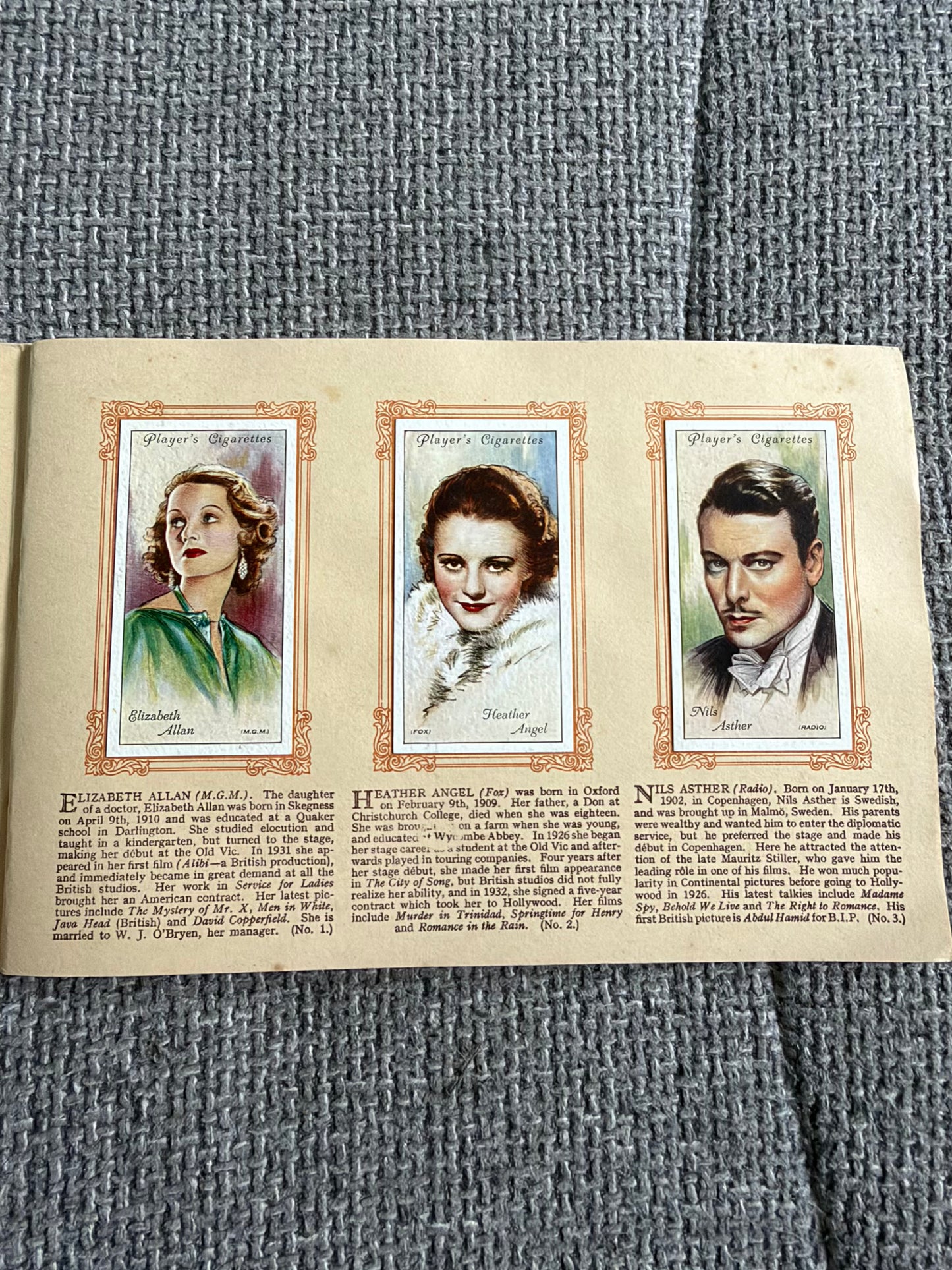 An Album of Film Stars — Second Series — John Player & Sons — Complete 50 Cards — 1934 — Excellent