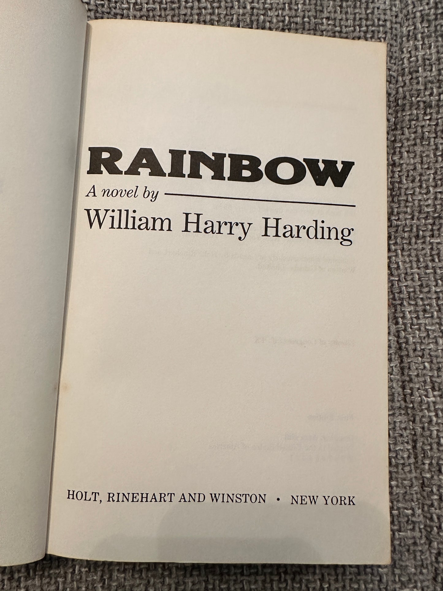 1979*Uncorrected Proof Reading Copy 1st* Rainbow - William Harry Harding(Holt, Rinehart & Winston)